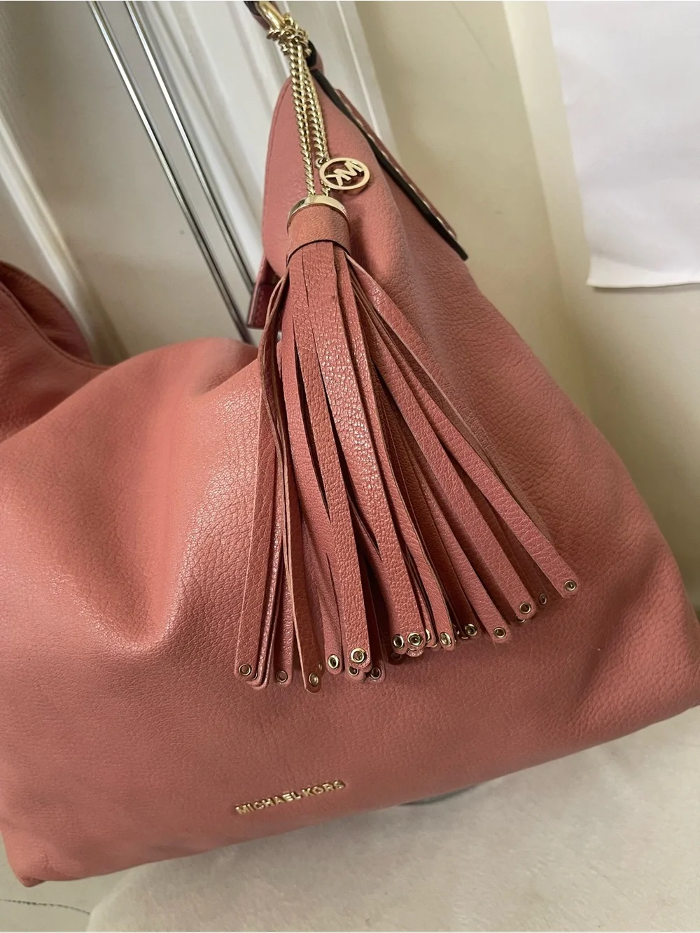 Michael Kors Brooklyn large shoulder bag Dusty Rose